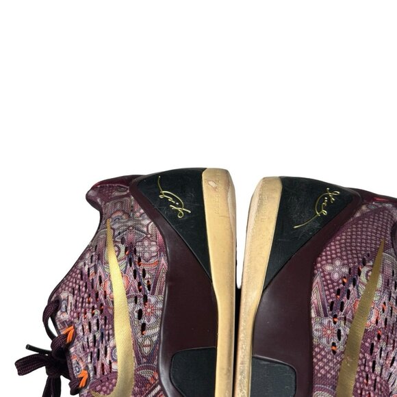 Nike Shoes Kobe 9 EM Low Silk Sz 12.5 Men\'s - Merlot Red Metallic Gold [NO‎ BOX] main image 4